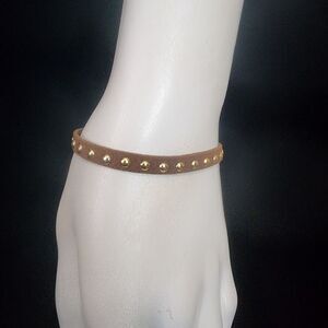 Charming Charlie Brown & Gold Studded Bracelet